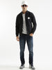 Solid Casual Black Jacket