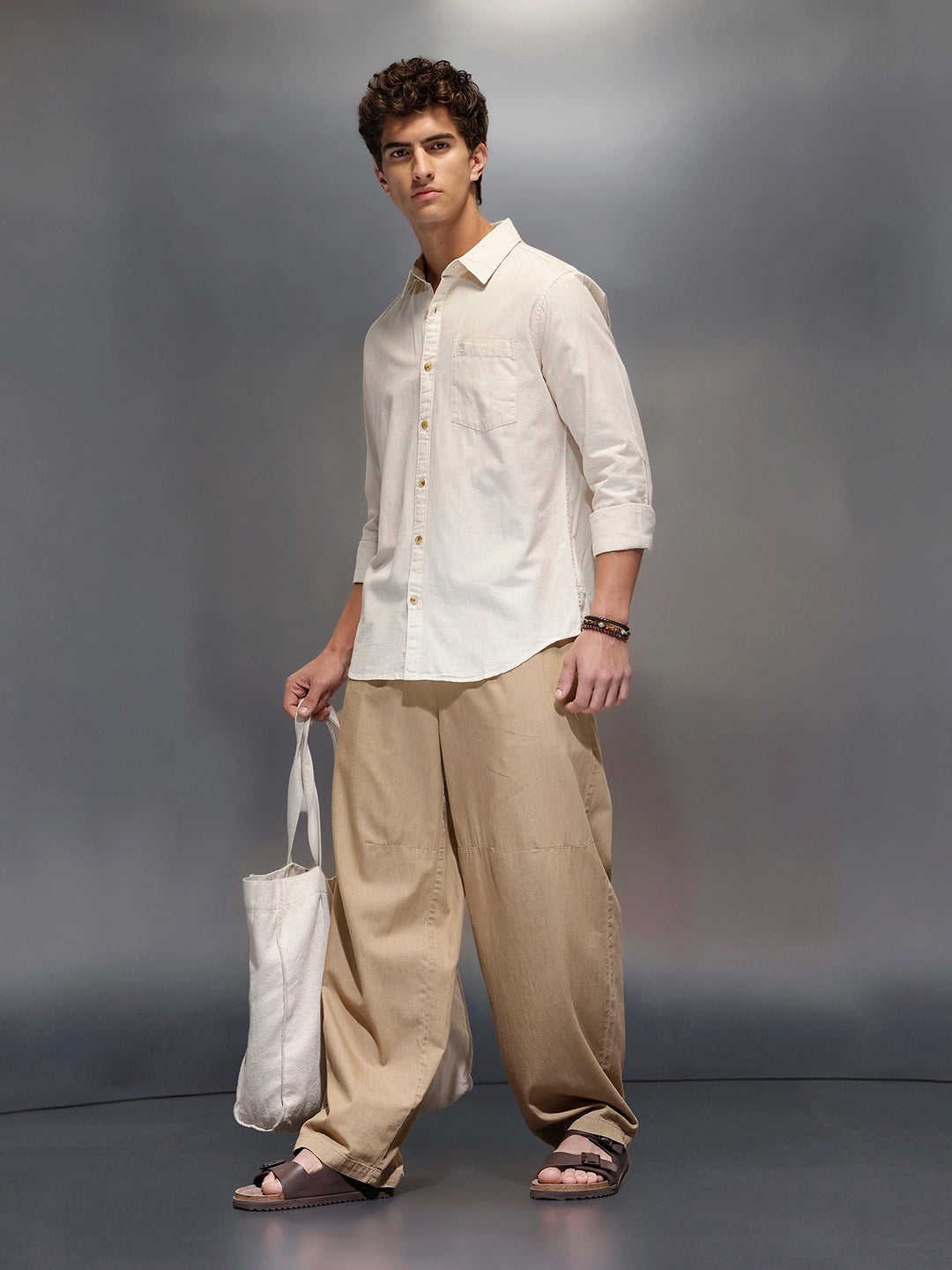 Men's Slim Fit Casual Shirt  |  Khaki