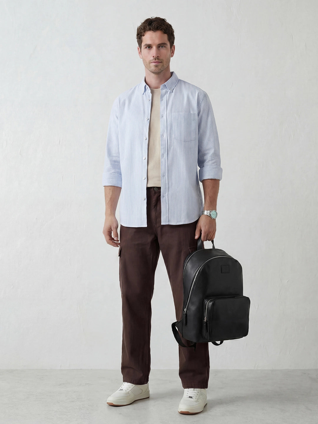 Loose Fit Denim Cargos | Brown