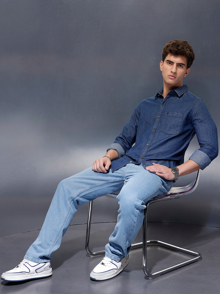 Men's Casual Slim Fit Shirt  | Blue
