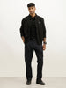 Washed Slim Fit Denim Cargo | Dark Blue