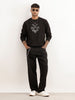 Regular Fit Foil Printed Sweatshirt | Black