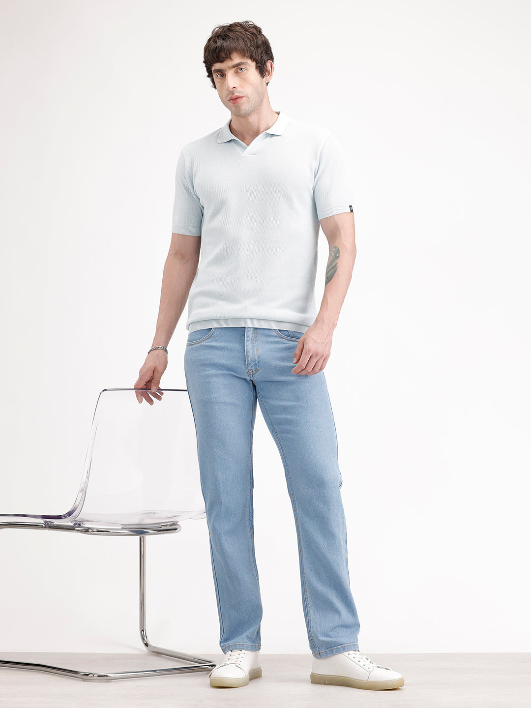 Classic Straight Fit Denim Jeans | Light Blue