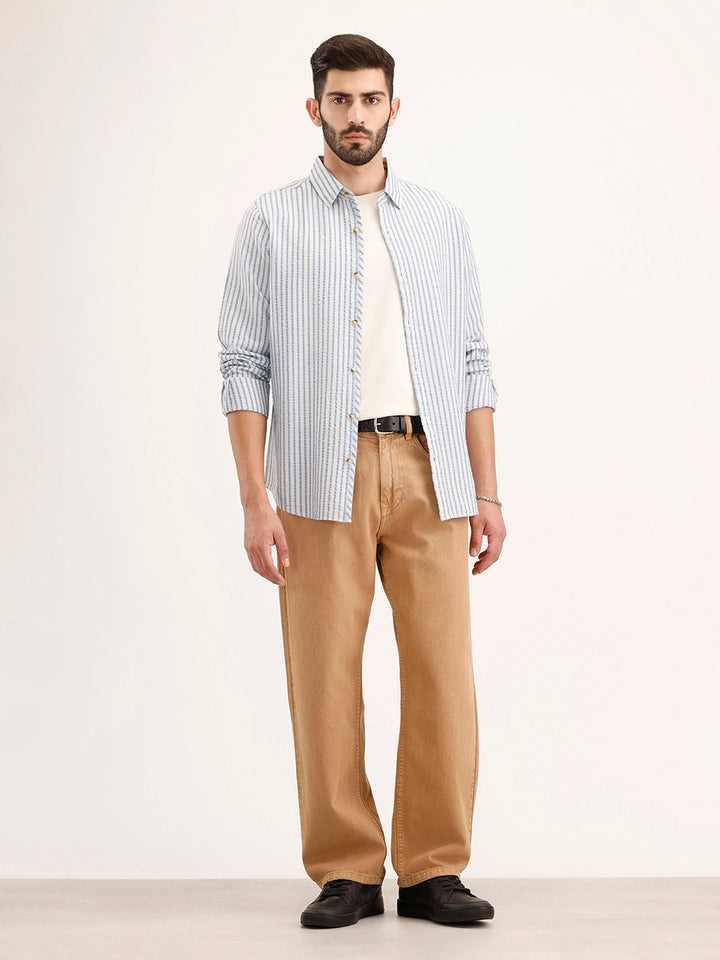 Slim Fit Textured Shirt | Blue