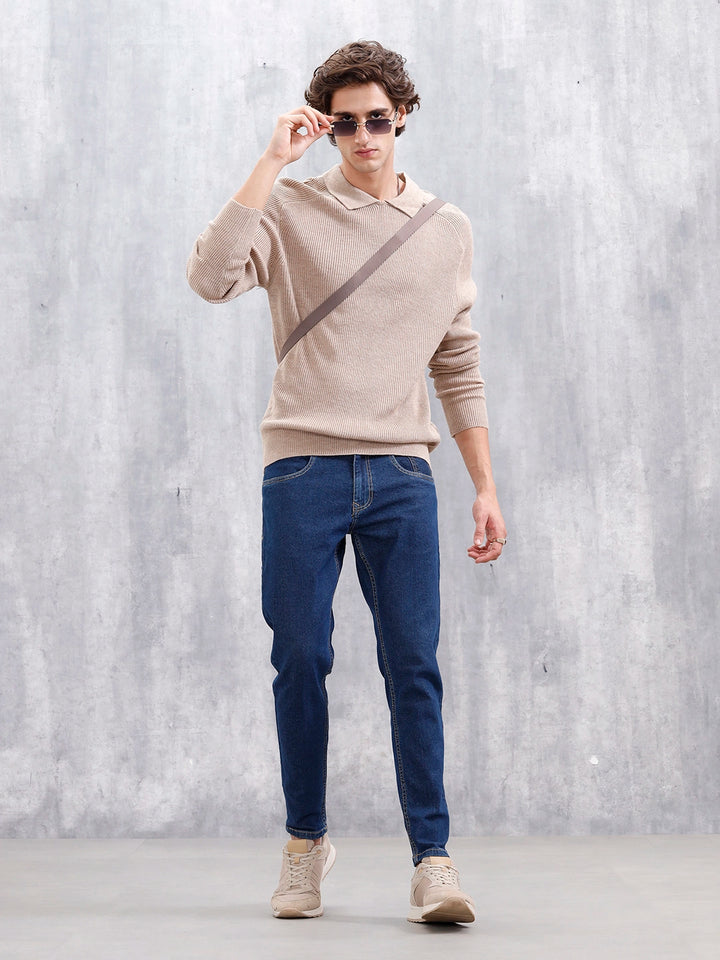 Men's Skinny Crop Casual Jeans | Dark Stone