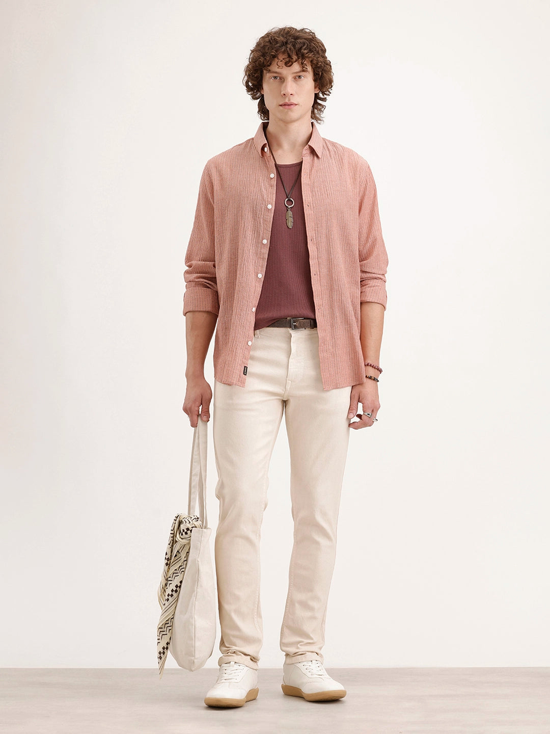 Slim Fit Denim Jeans | Beige