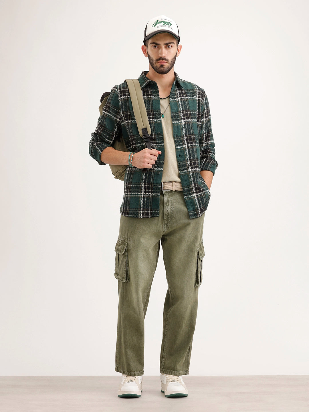 Textured Regular Fit Shirt | Dark Green