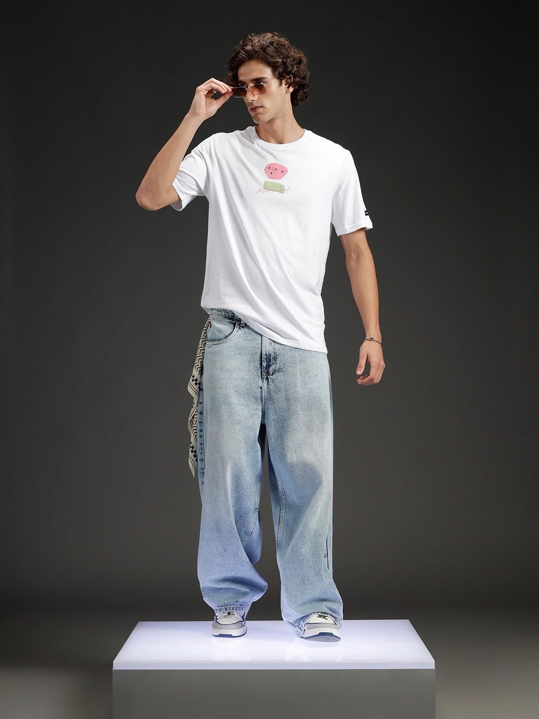 Regular fit Printed T-shirt for Men's | White