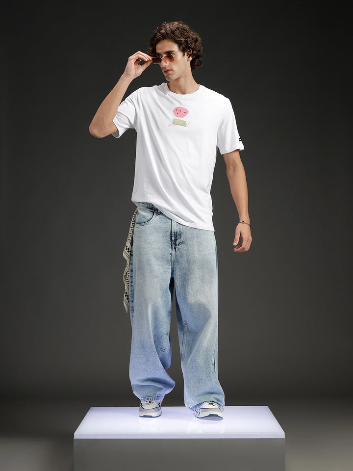 Regular fit Printed T-shirt for Men's | White