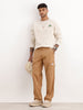Solid Relaxed Fit Cargo Trousers | Brown