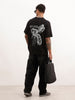 Oversized Back Printed T-Shirt | Black | WTS02HSOS1357S