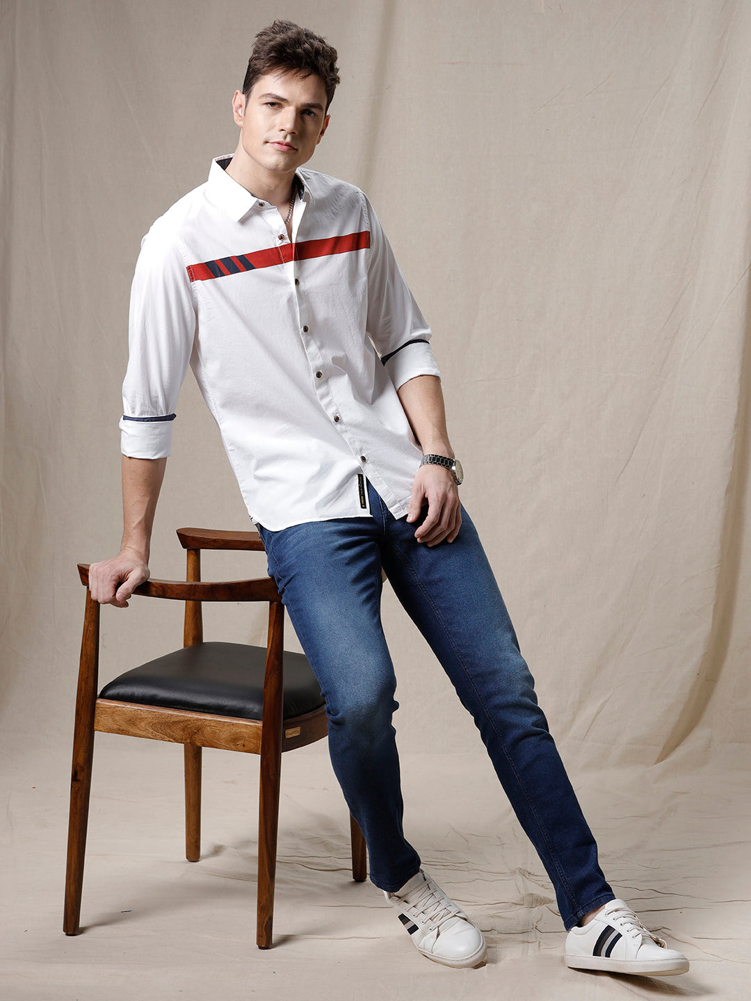 Solo Stripe White Shirt