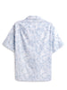 Abstract Flowers Blue Oversized Shirt