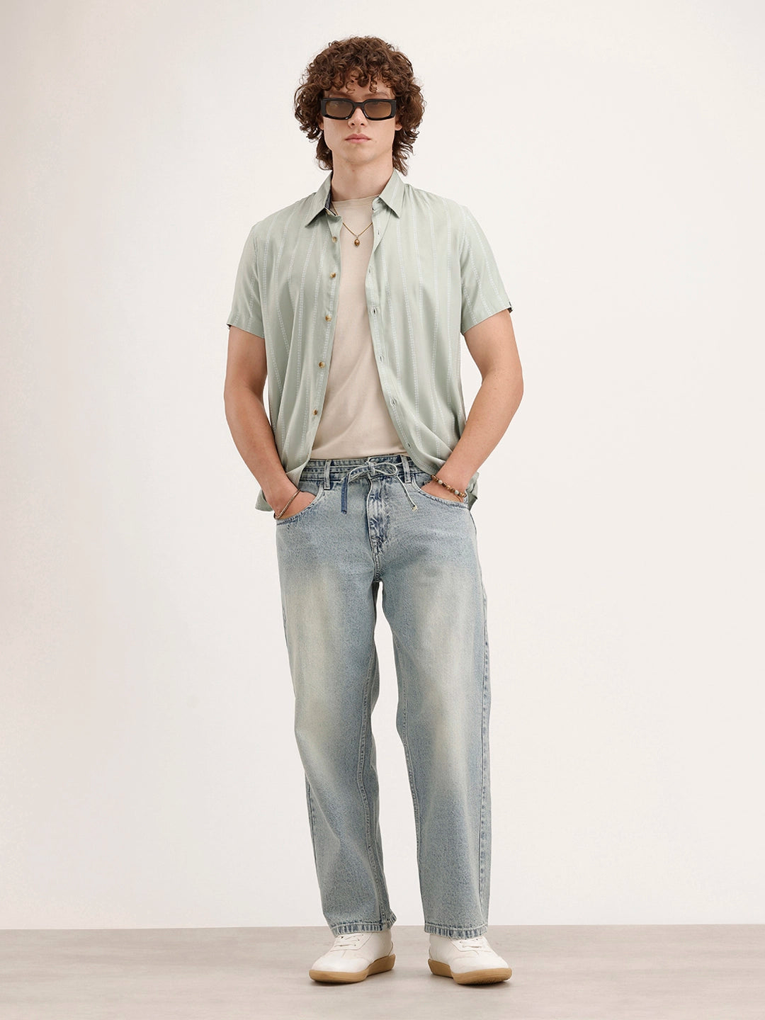 Loose Fit Denim Jeans | Light Blue
