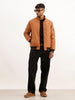Solid Regular Fit Puffer Jacket | Brown