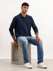 Solid Slim Fit Full Sleeve Polo T-Shirt | Teal | WPT02FSSL1605S