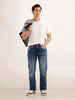 Faded Straight Fit Denim Jeans | Blue