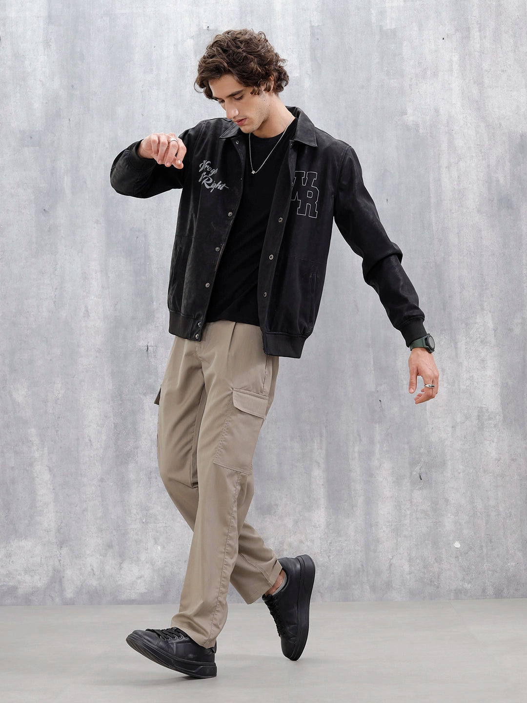 Men's Casual Loose Fit Cargo Trousers  | Olive