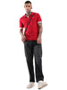 Red Contrast Pique Polo