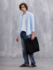Cotton Dobby Slim Fit Shirt | Light Blue
