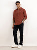 Textured Slim Fit Solid Shirt | Rust | WSH02FSSL0013S