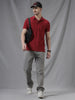 Wrogn Script AOP Red Polo T-Shirt