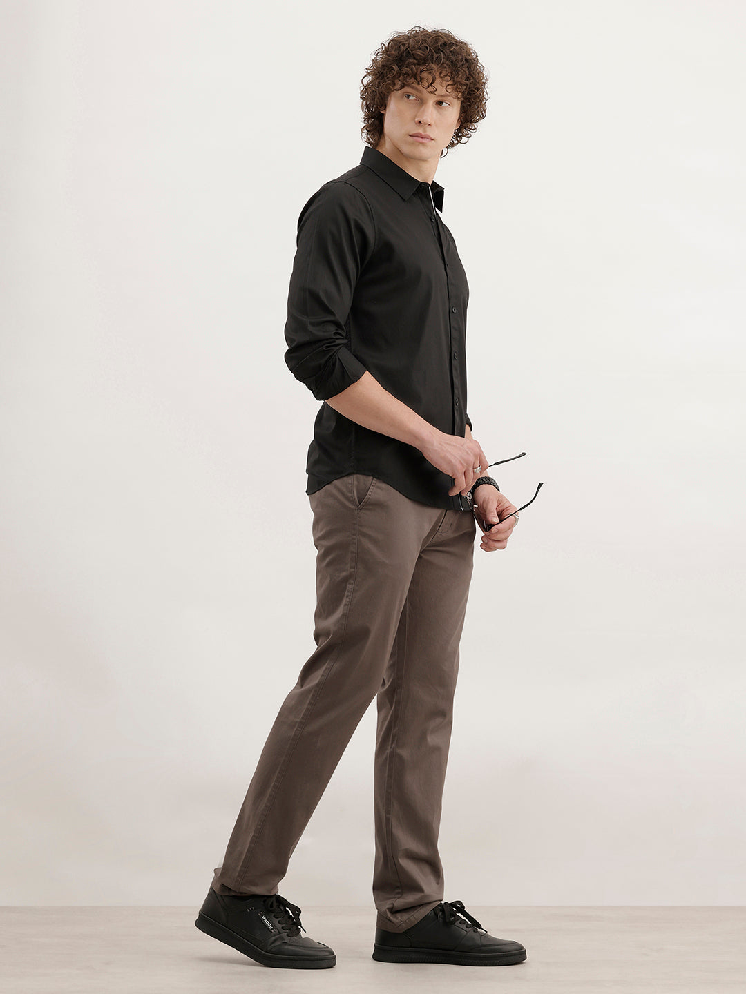 Slim Fit Solid Trouser  | Charcoal