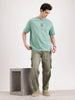 Classic Oversized Back Printed T-Shirt  | Green