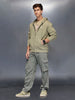 Soft fleece hoodie with tonal logo & stitch detail | Light Green