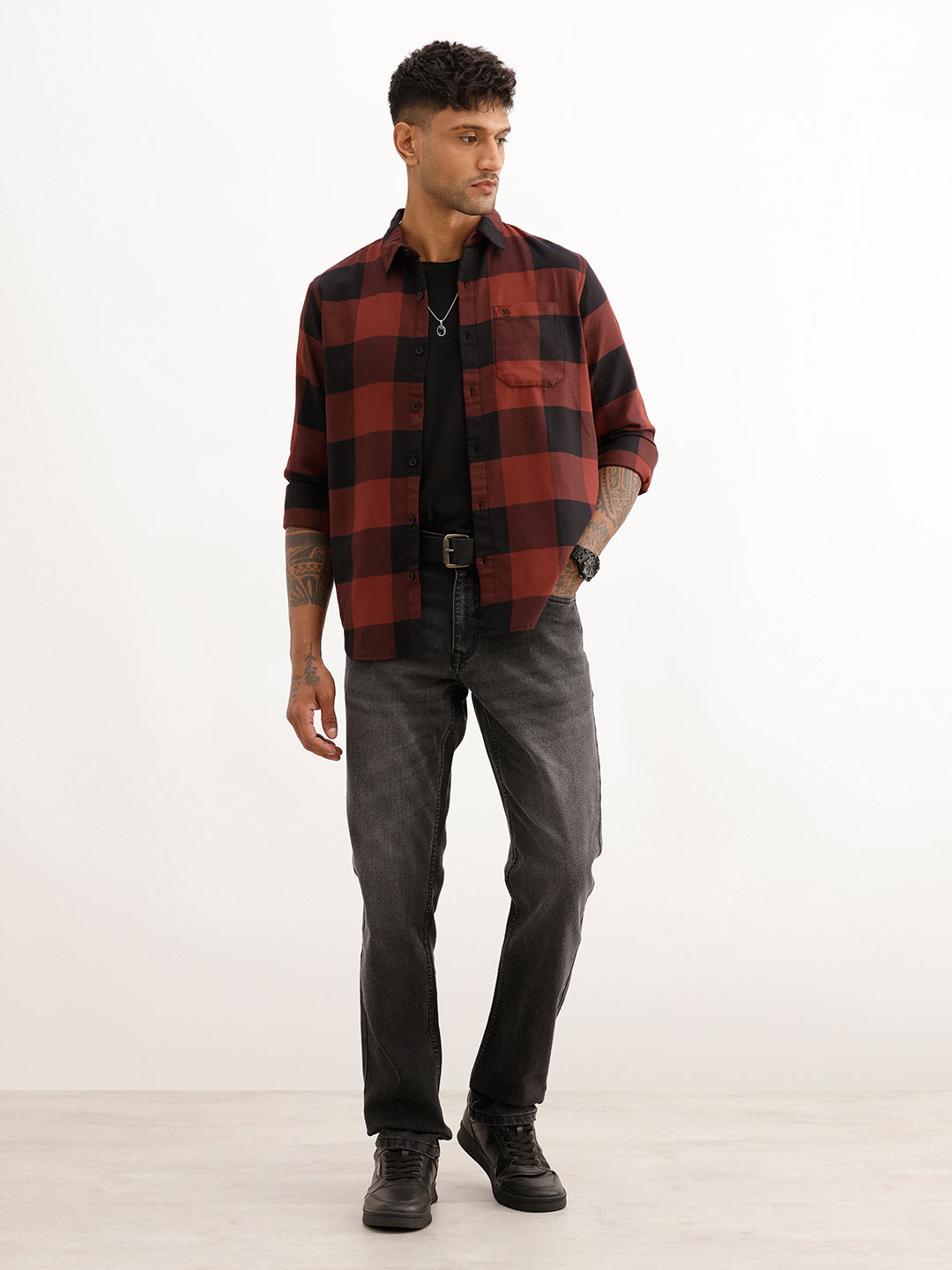 Regular Fit Checkered Shirt | Blue
