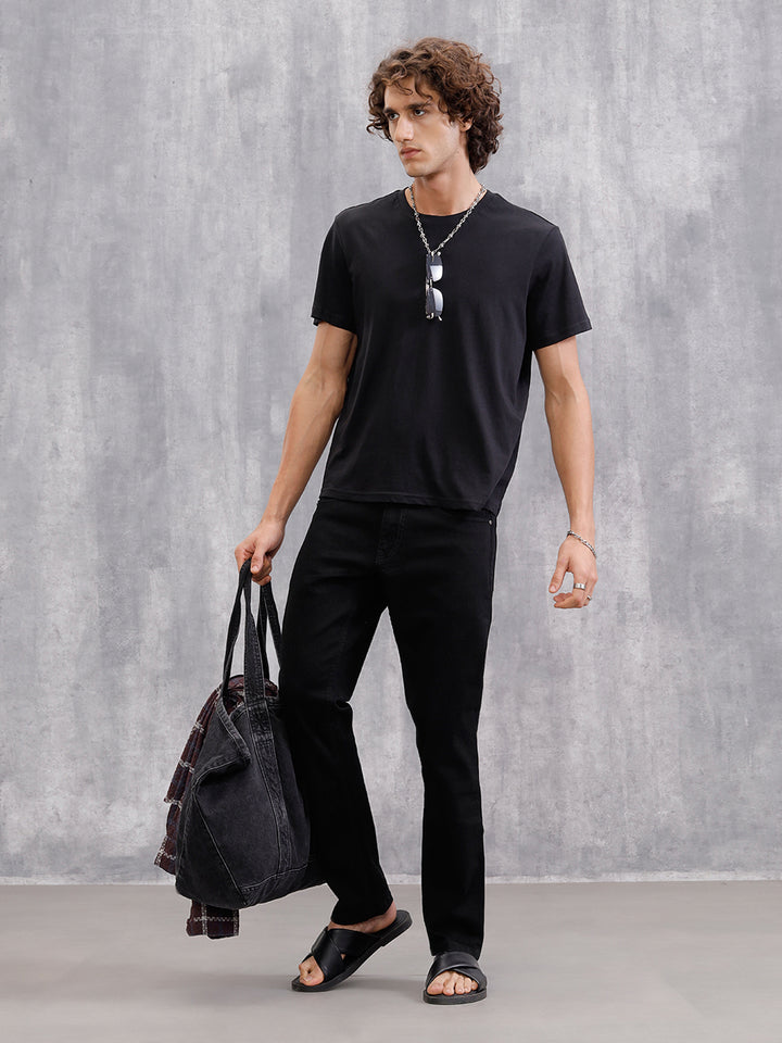 Straight Fit Jet Black Jeans