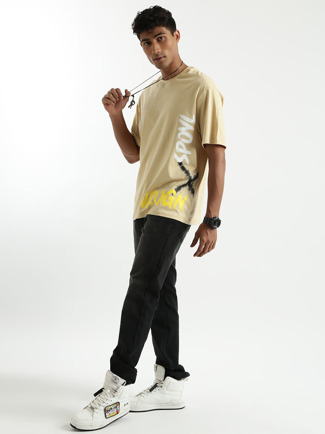Wrogn X Spoyl Yellow T-Shirt