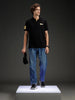 Wrogn Regular Fit Varsity Polo | Black