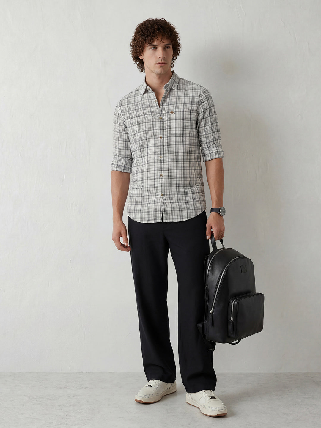 Classic Regular Fit Checkered Shirt | White