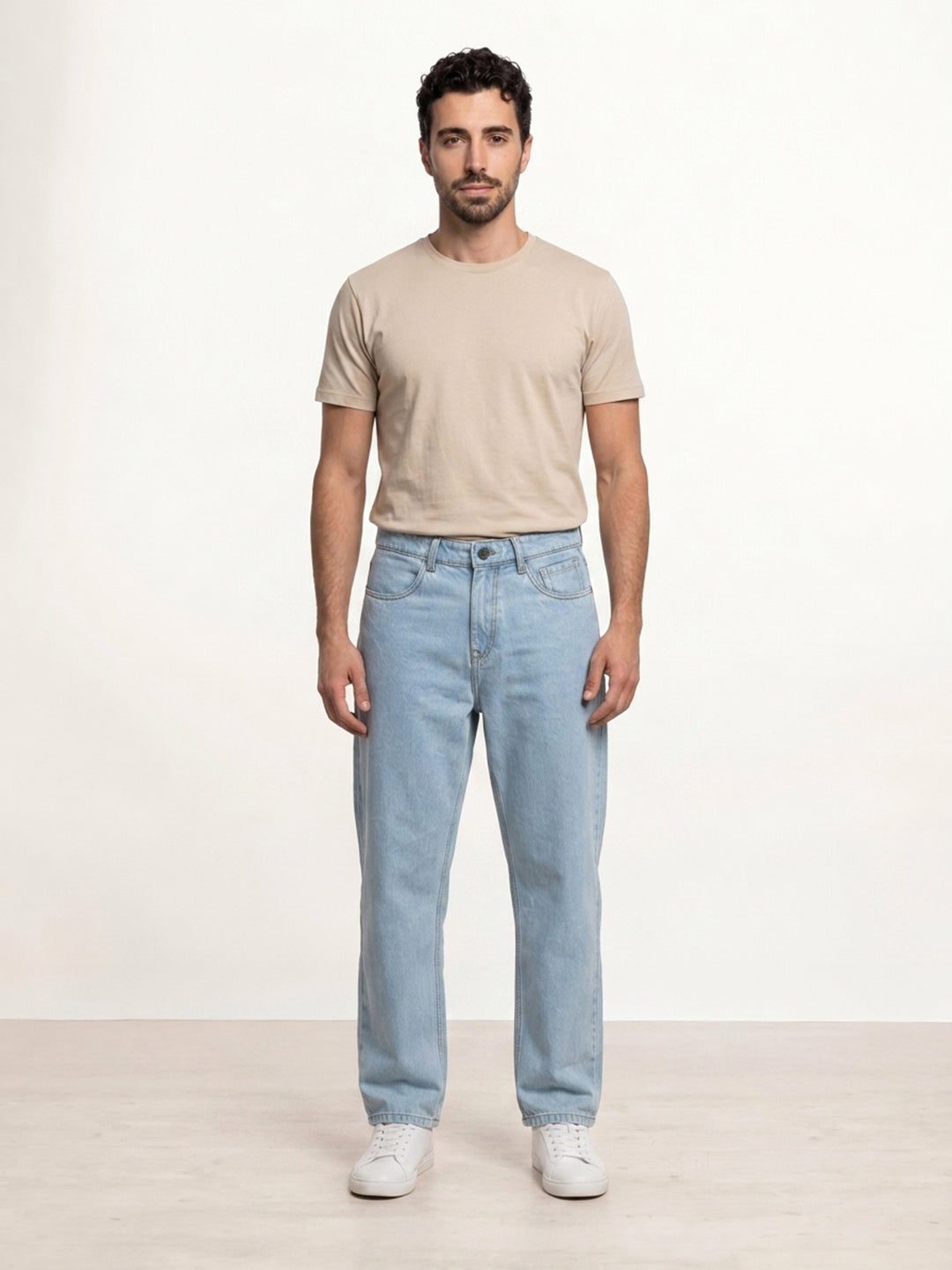 Loose Fit Denim Jeans | Light Blue