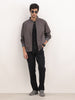 Solid Regular Fit Zipper Jacket | Grey
