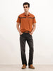 Slim Fit Tie-Dye Polo T-Shirt | Rust