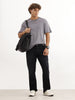 Faded Straight Fit Denim Jeans | Black