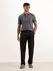 Solid Anti Fit Double Pleated Trouser | Black