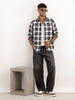 Regular Fit Checkered Full Sleeve Shirt | Black