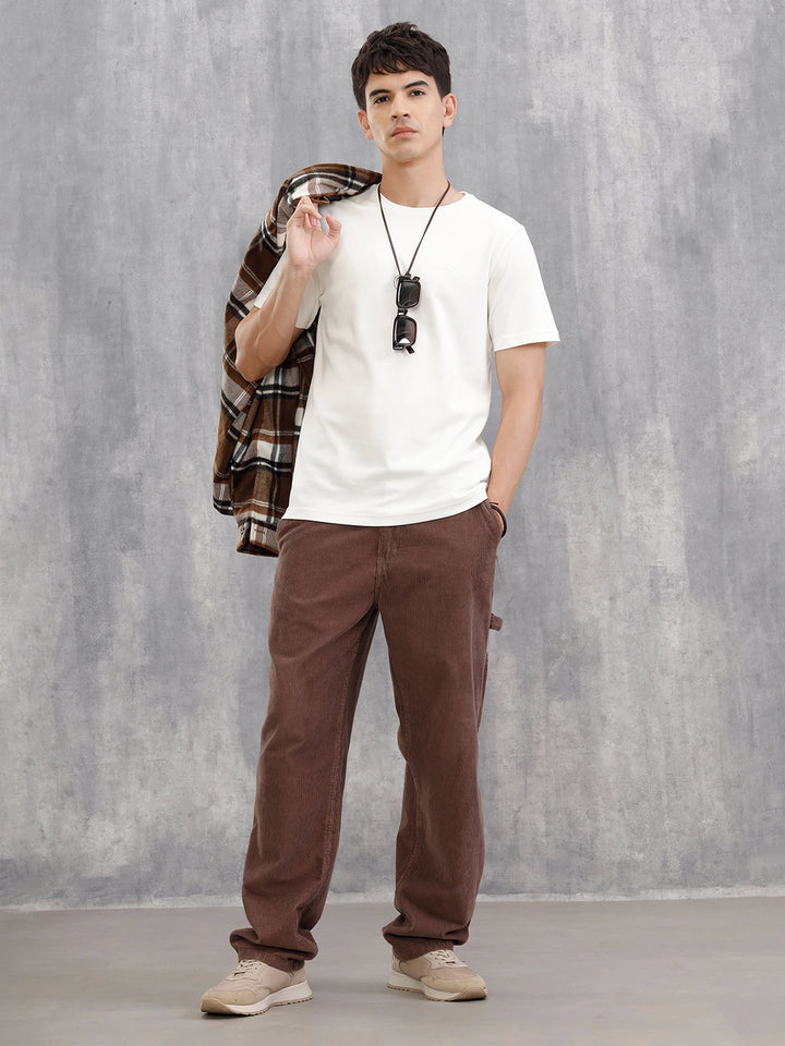 Solid Gold Finish Interlock Jersey With Signature Logo Embroidery  |  White