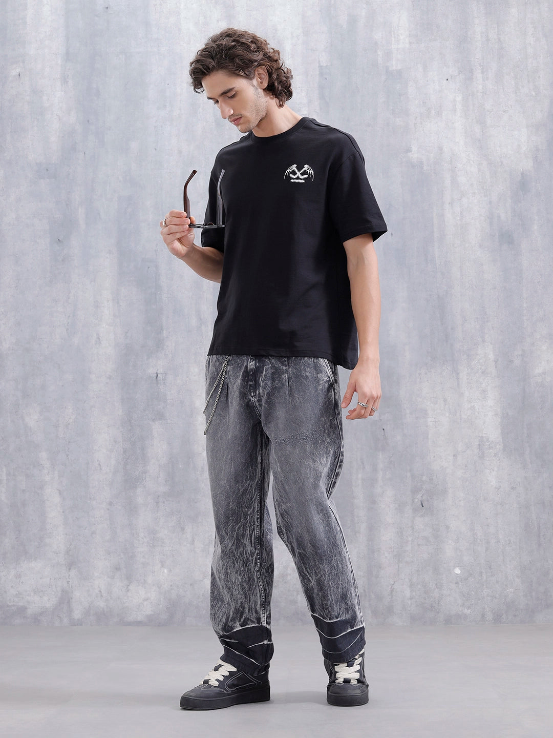 Bizarre Elements Inspired Oversized Back Print T-Shirt | Black