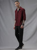 Satin Solid Maroon Shirt