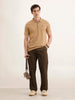 Solid Regular Fit Trouser | Brown