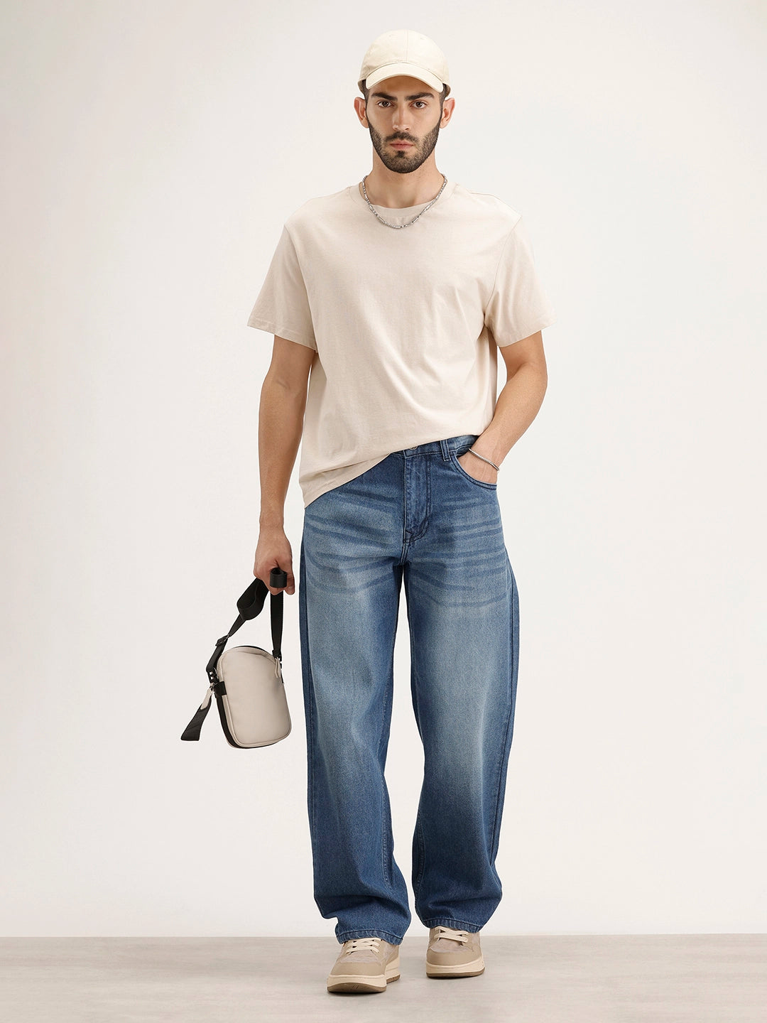 Loose Fit Denim Jeans | Light Blue