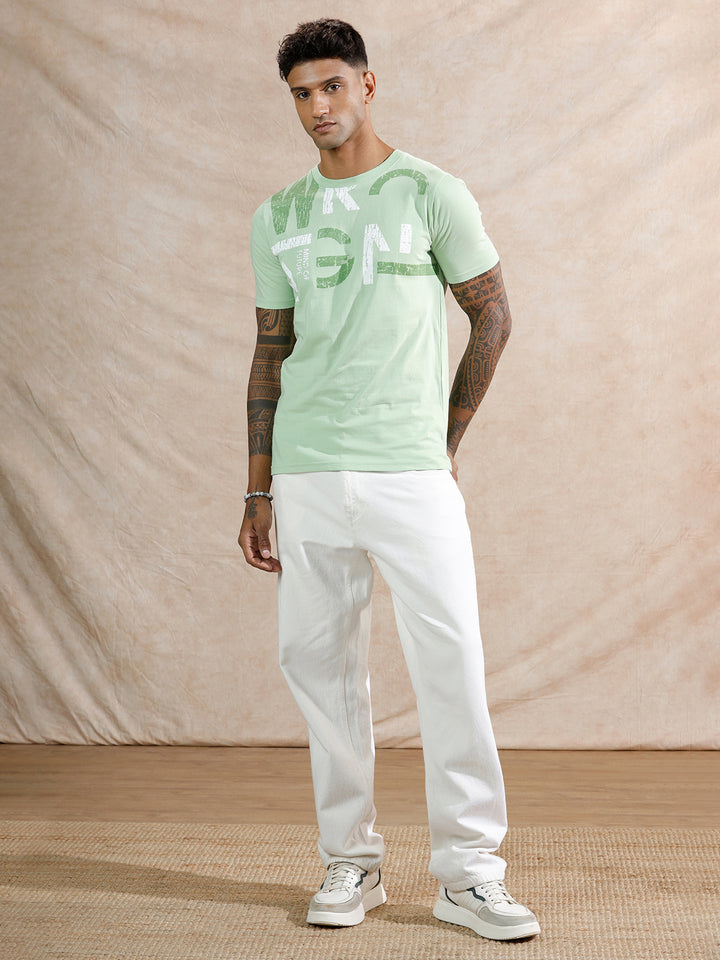 Graphic Slim Fit T-Shirt | Light Green