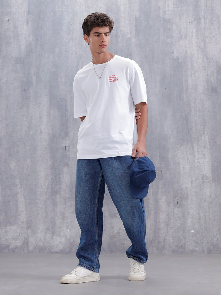 Kevin’s Famous Chili Graphic Oversized Fit Tee For Men | White