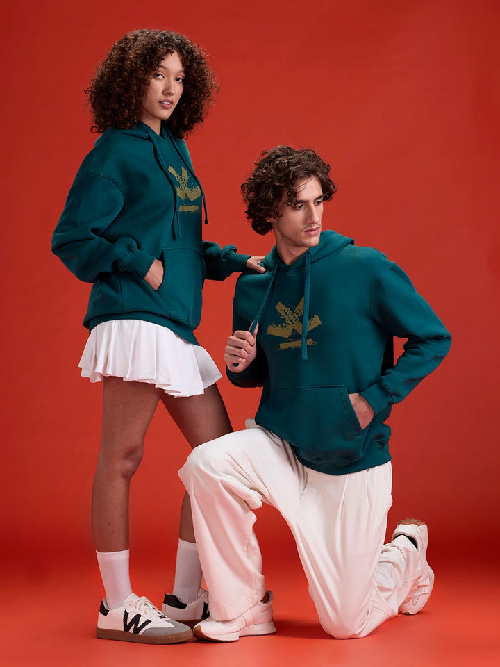 Wrogn Oversized Graphic Hoodie For Men | Teal