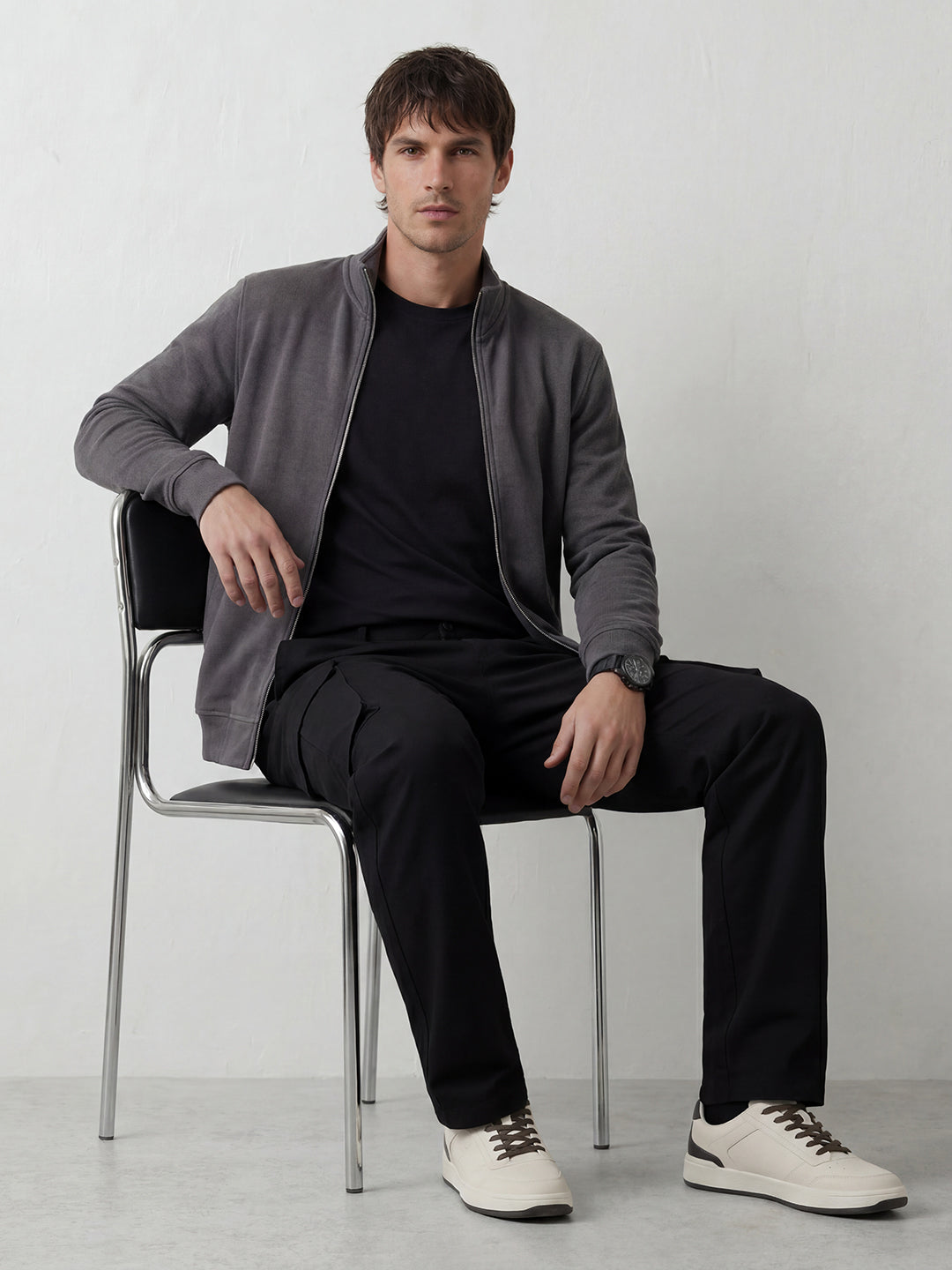 Men's casual cargo loose fit trousers | Black