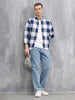 Checkered Full Sleeve Regular Fit Shirt  | Navy Blue